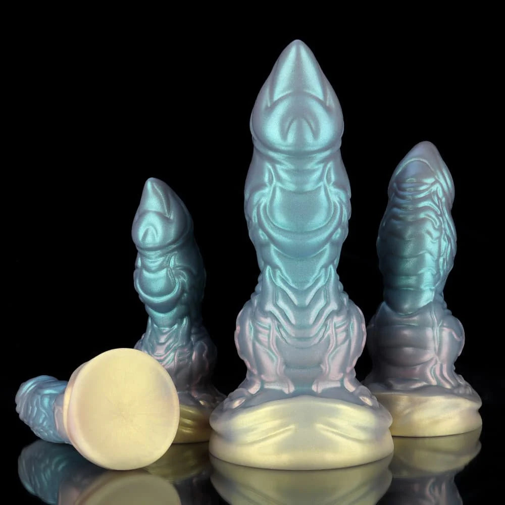 12.6 Inch Sailor’s Tears Light Blue Knot Dildo – Fantasy Textured Silicone Toy
