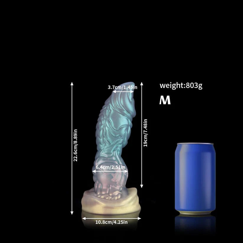 12.6 Inch Sailor’s Tears Light Blue Knot Dildo – Fantasy Textured Silicone Toy