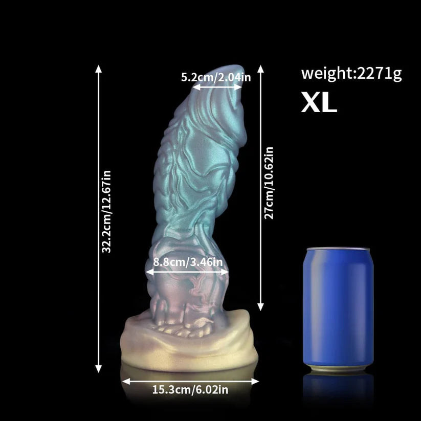 12.6 Inch Sailor’s Tears Light Blue Knot Dildo – Fantasy Textured Silicone Toy