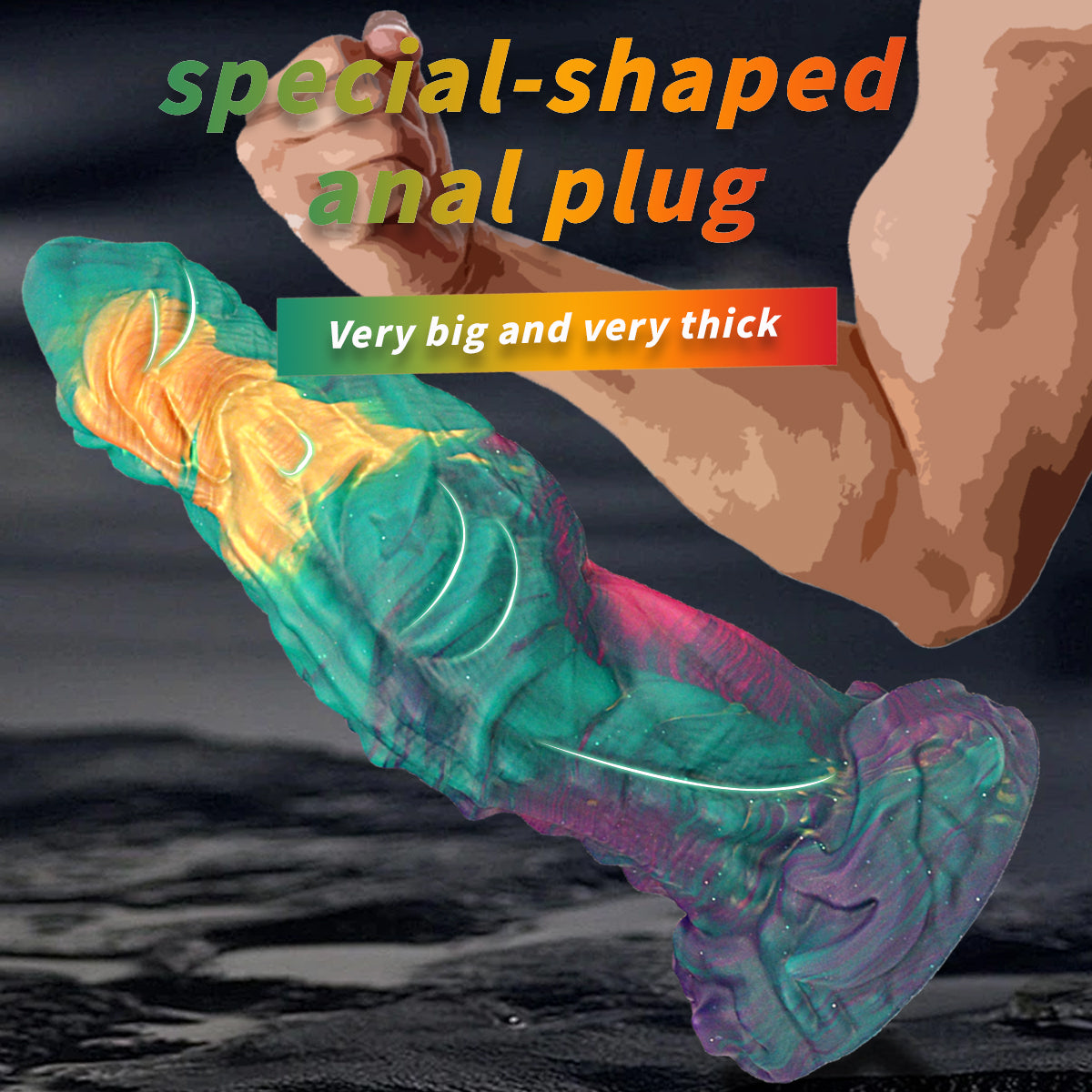 13.1 Inch Extra-Thick Hulk-Themed Silicone Anal Plug