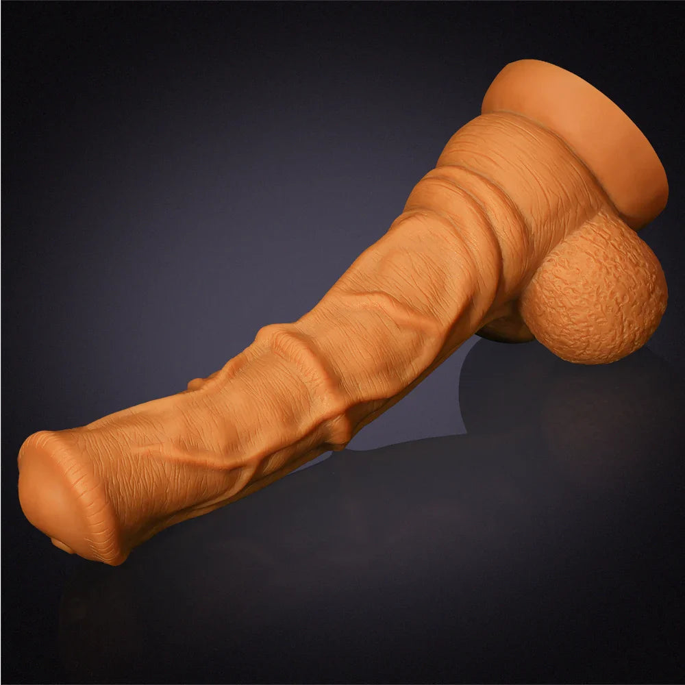 14.5 Inch Ultra Big Horse Dildo in Gold Liquid Silicone – Lifelike Thick Design