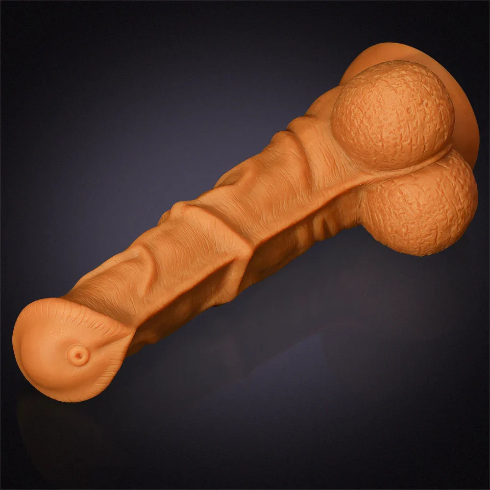 14.5 Inch Ultra Big Horse Dildo in Gold Liquid Silicone – Lifelike Thick Design