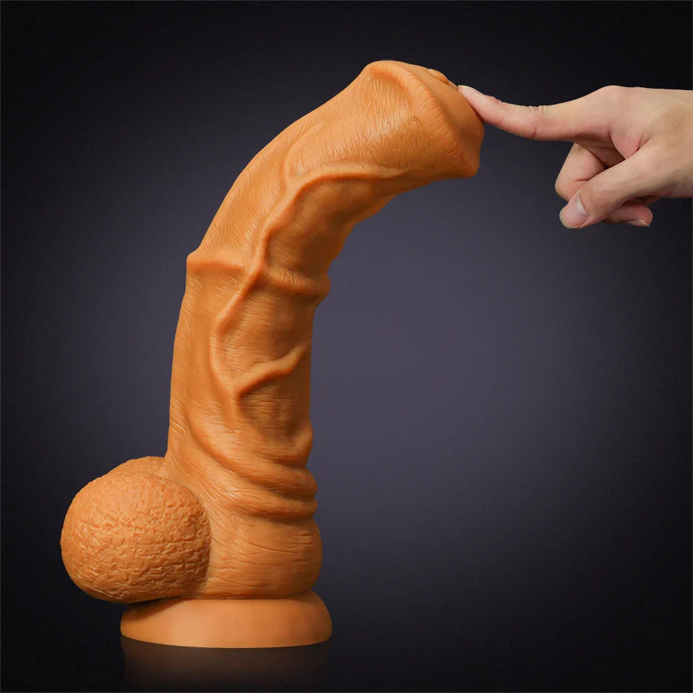 14.5 Inch Ultra Big Horse Dildo in Gold Liquid Silicone – Lifelike Thick Design