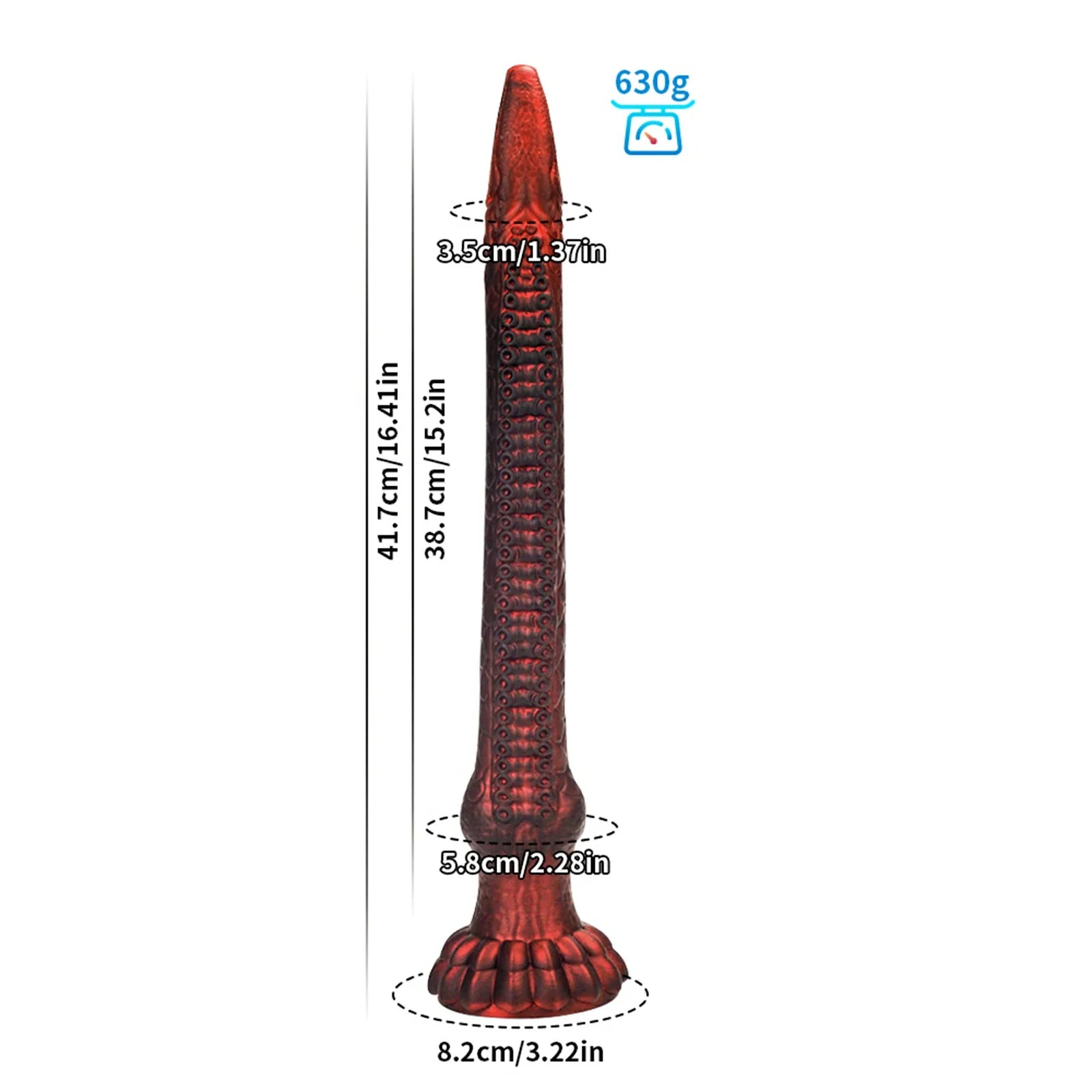 16.4 Inch Fantasy Tentacle Dildo with Monster Claw Base & Scaled Texture
