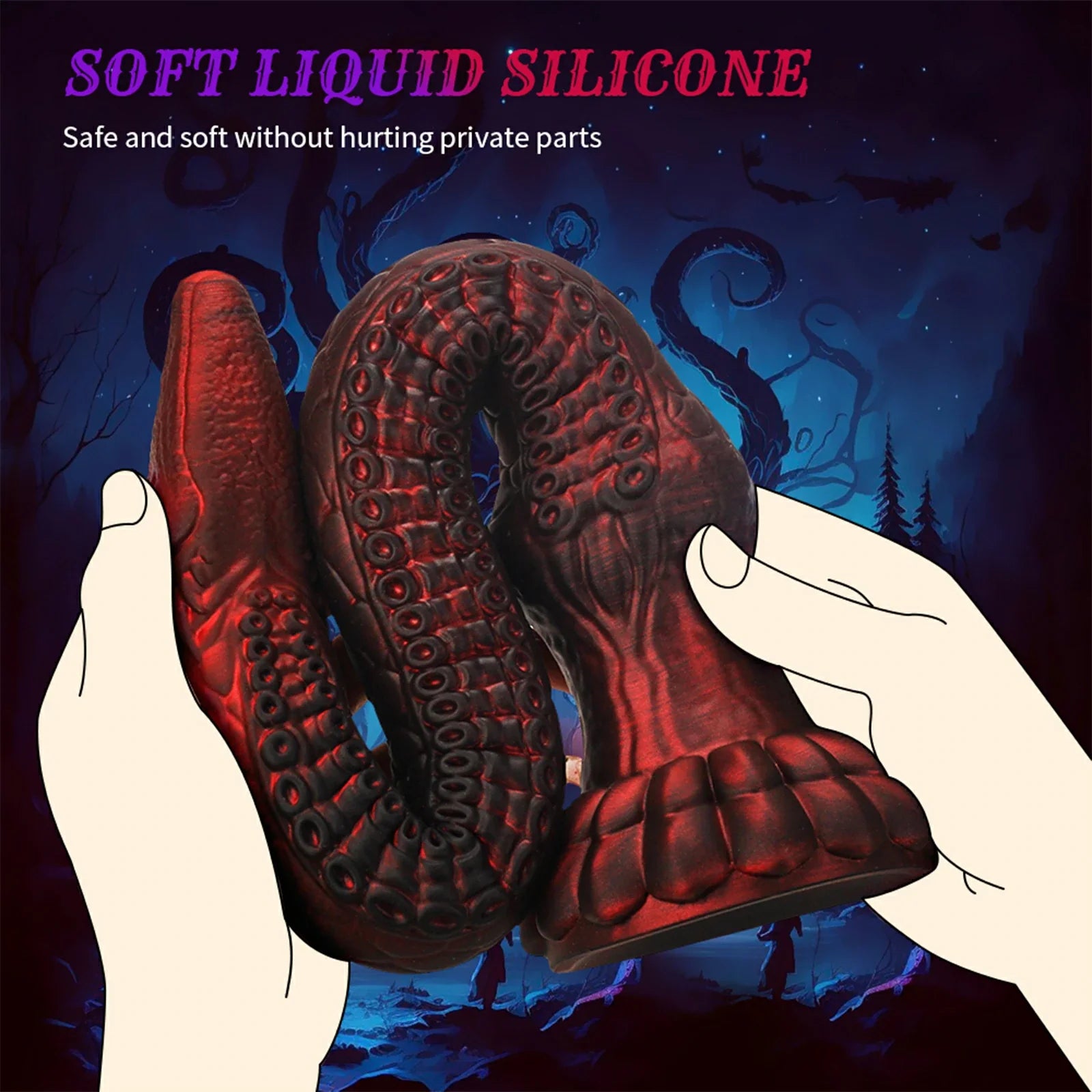 16.4 Inch Fantasy Tentacle Dildo with Monster Claw Base & Scaled Texture