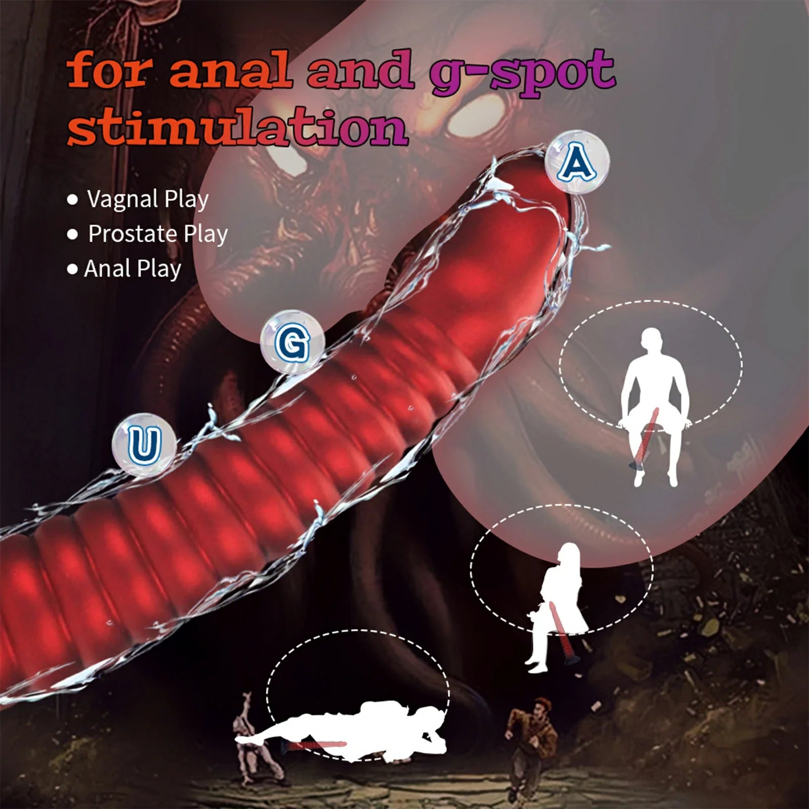 16.8 Inch Fantasy Tentacle Dildo with Ringed Texture & Suction Cup Base