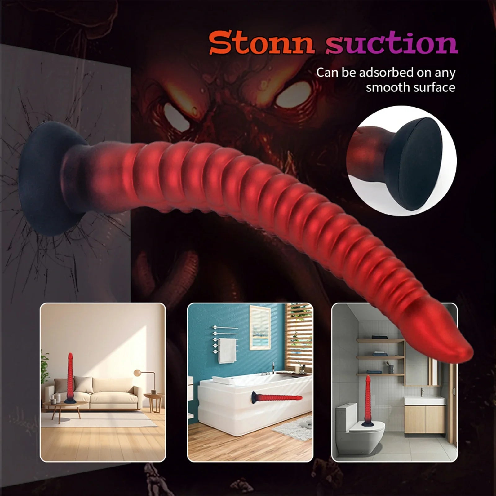 16.8 Inch Fantasy Tentacle Dildo with Ringed Texture & Suction Cup Base