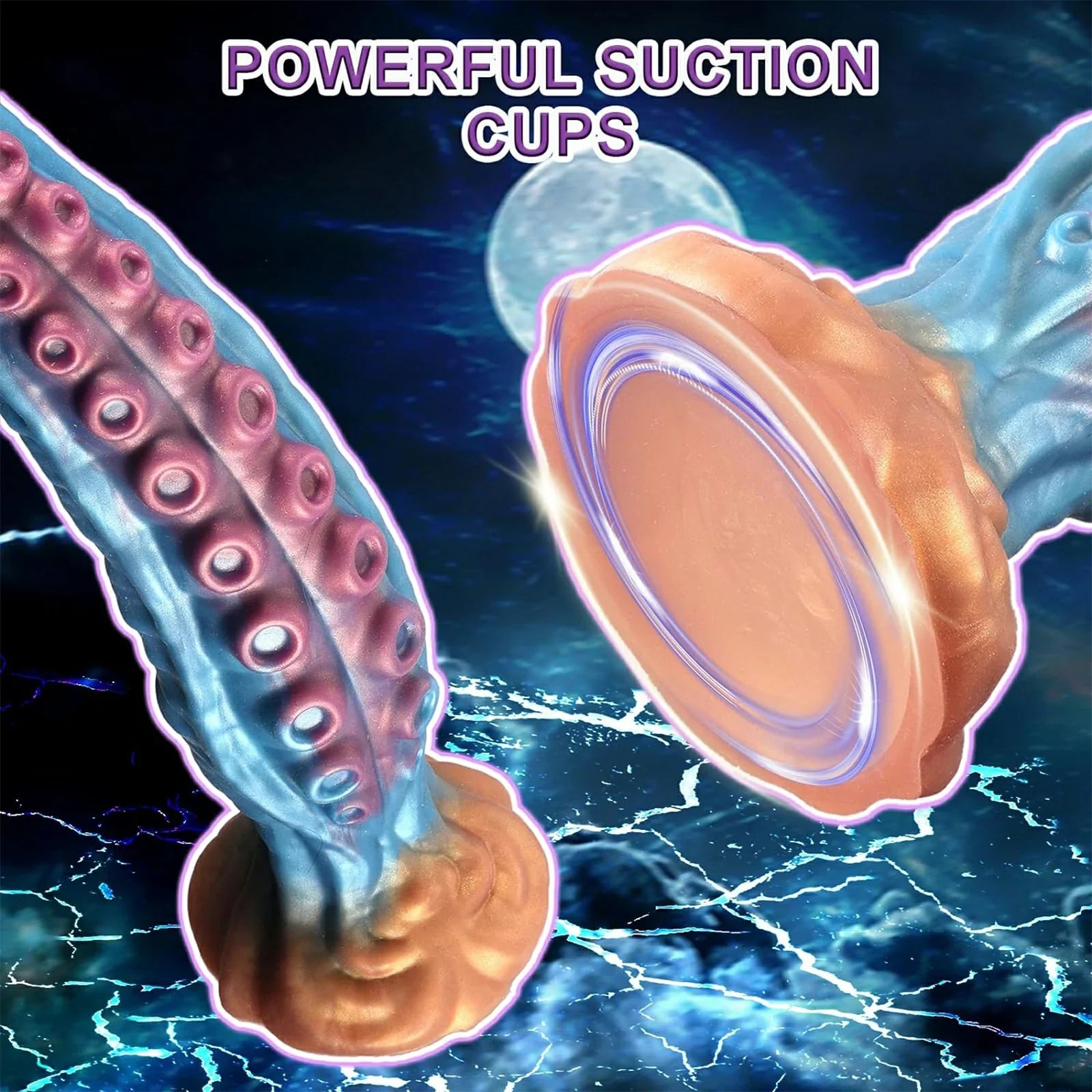 17.5 Inch Curved Fantasy Octopus Dildo with Lifelike Suckers & Strong Suction Cup Base