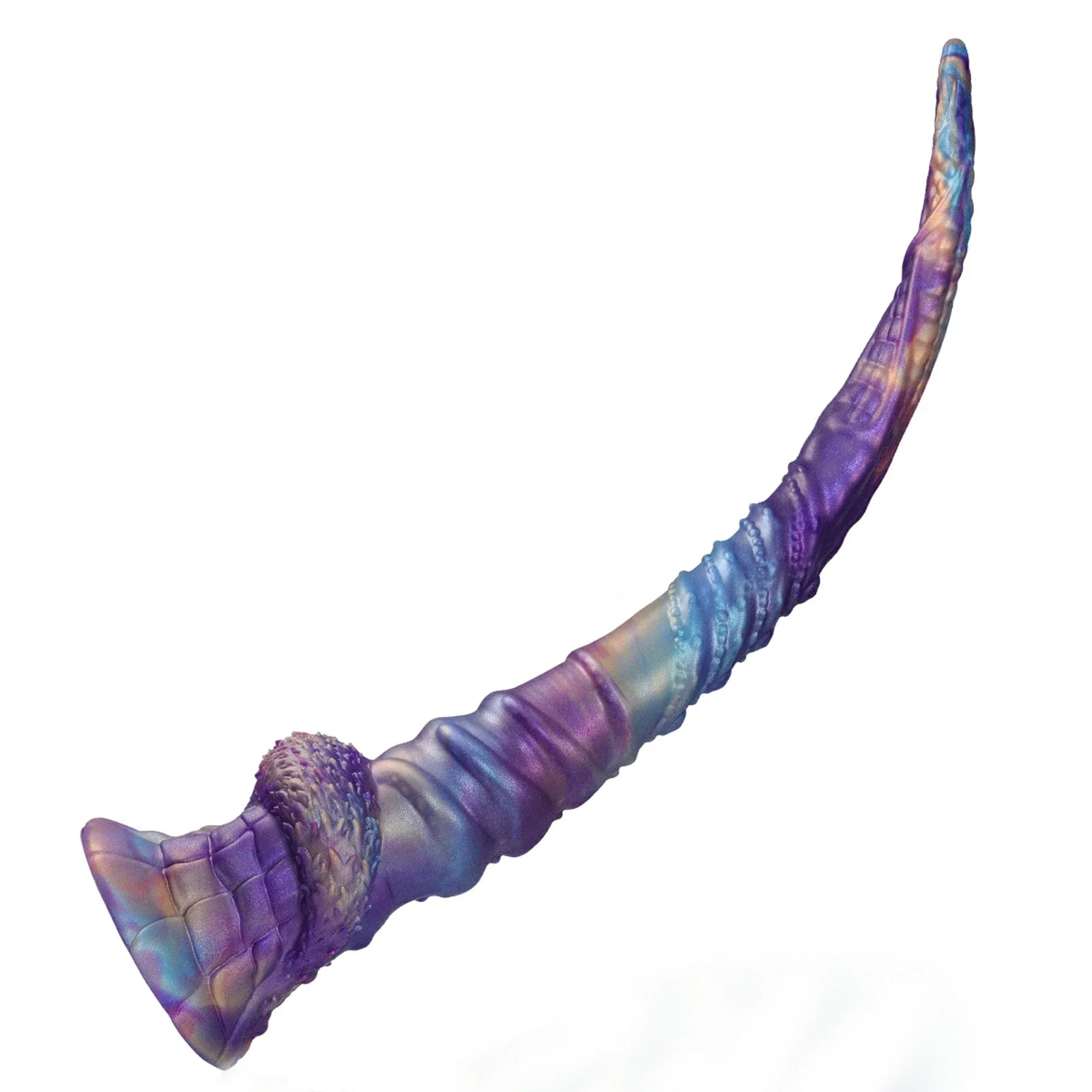 17.5 Inch Fantasy Tentacle Dildo with Ocean Swirl Texture & Suction Cup Base