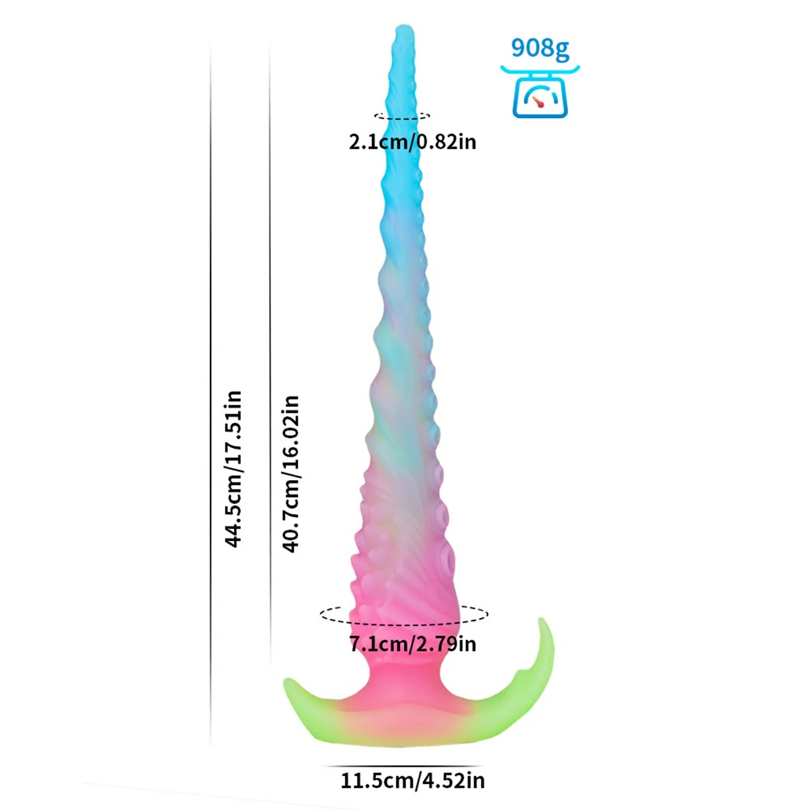 17.5 Inch Glow-in-the-Dark Fantasy Tentacle Dildo – Spiked Texture for Anal & Vaginal Play