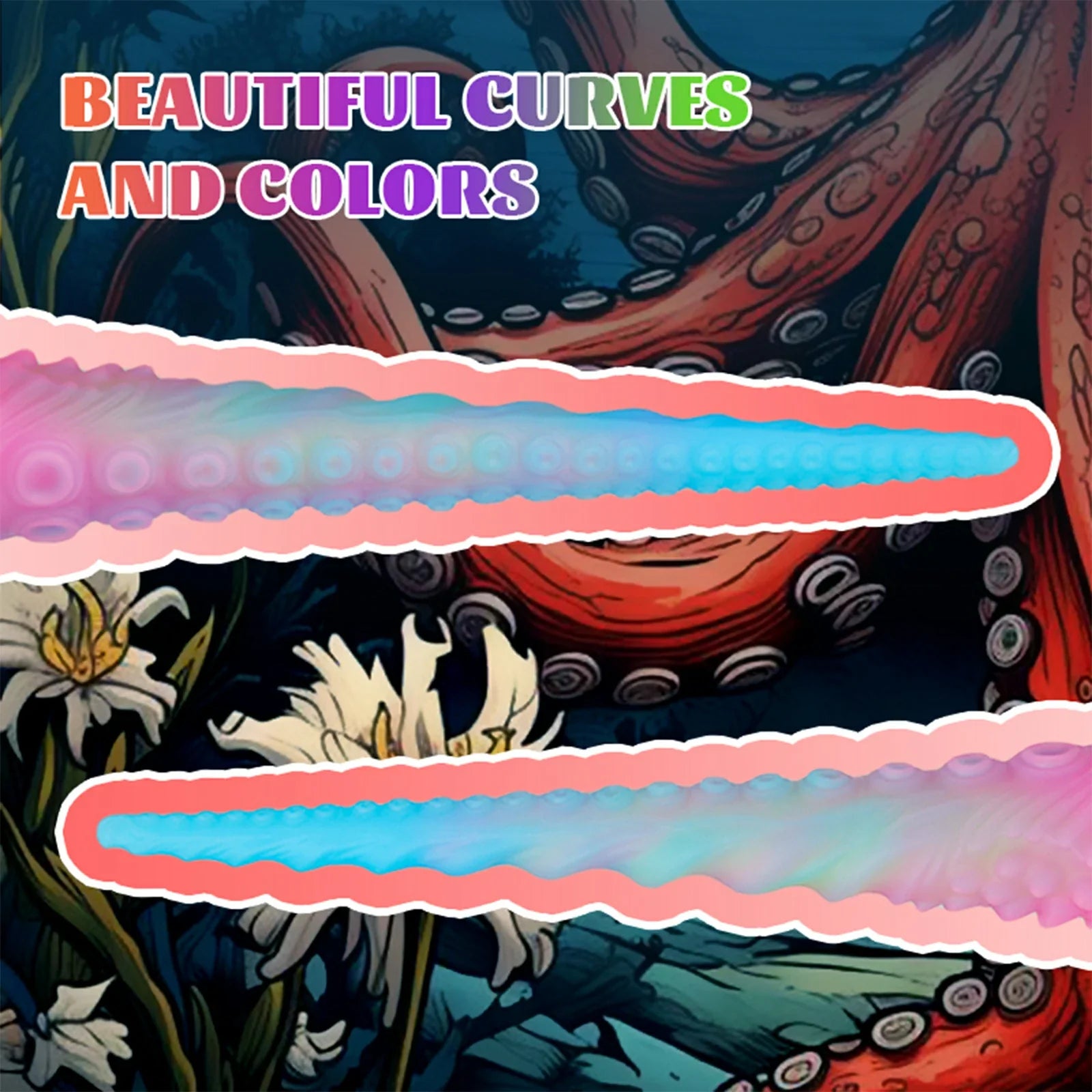 17.5 Inch Glow-in-the-Dark Fantasy Tentacle Dildo – Spiked Texture for Anal & Vaginal Play