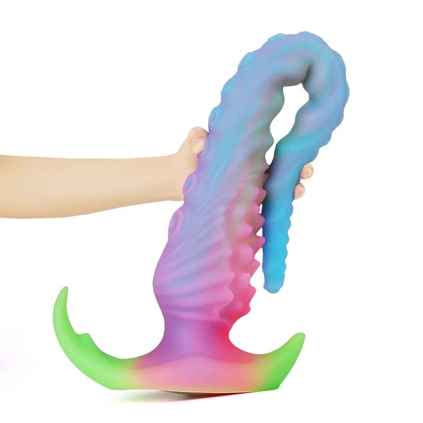 17.5 Inch Glow-in-the-Dark Fantasy Tentacle Dildo – Spiked Texture for Anal & Vaginal Play