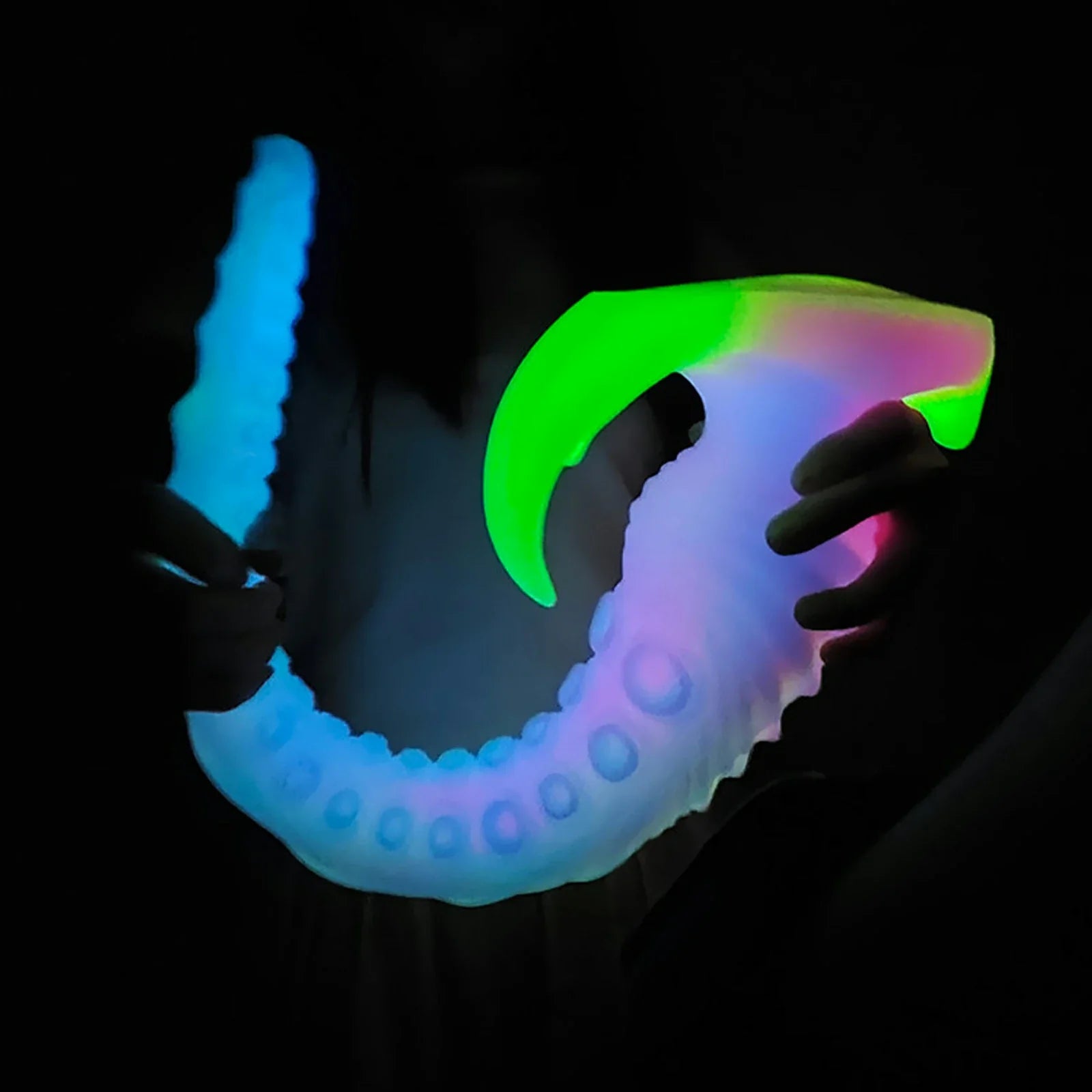 17.5 Inch Glow-in-the-Dark Fantasy Tentacle Dildo – Spiked Texture for Anal & Vaginal Play