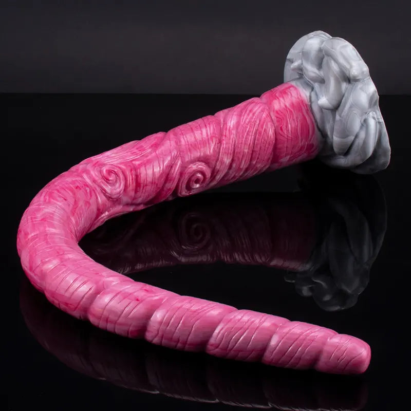 17.7-Inch Lifelike Silicone Monster Dildo with Spiral-Textured Shaft