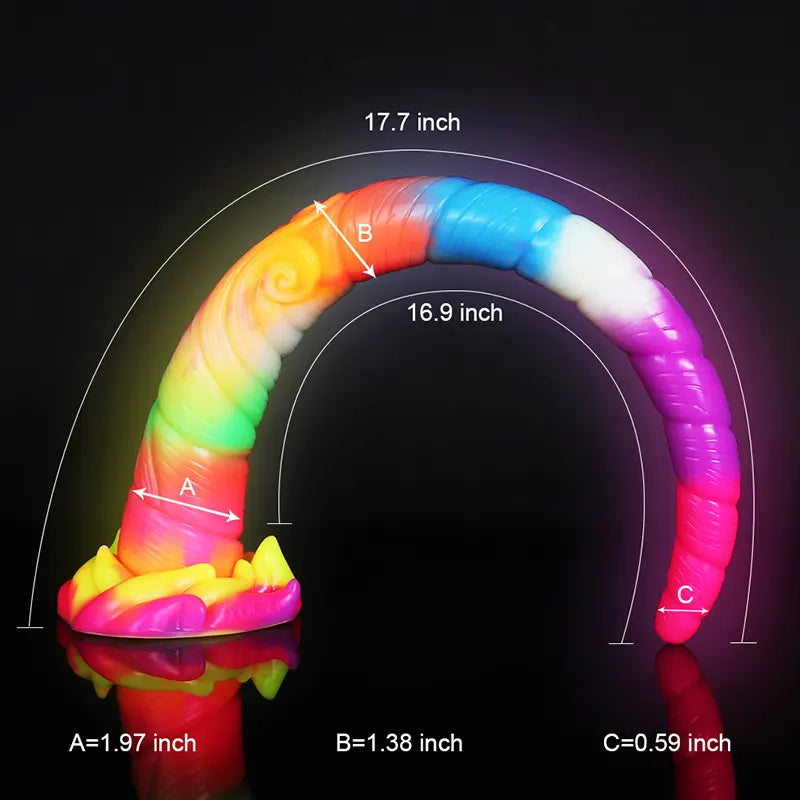 17.7-Inch Lifelike Silicone Monster Dildo with Spiral-Textured Shaft