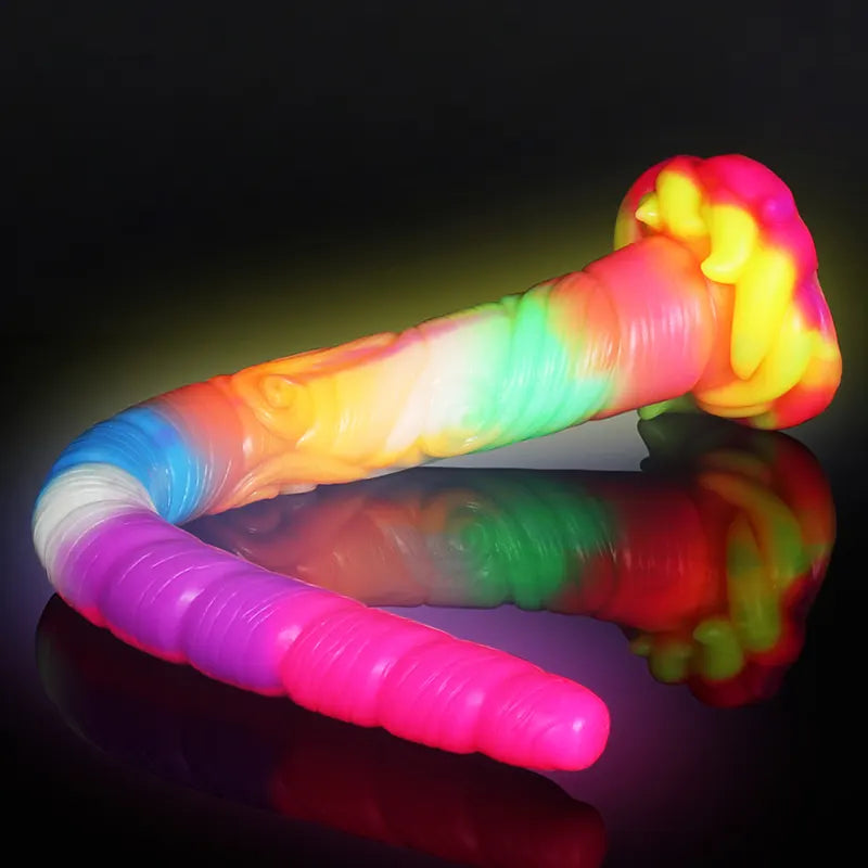 17.7-Inch Lifelike Silicone Monster Dildo with Spiral-Textured Shaft