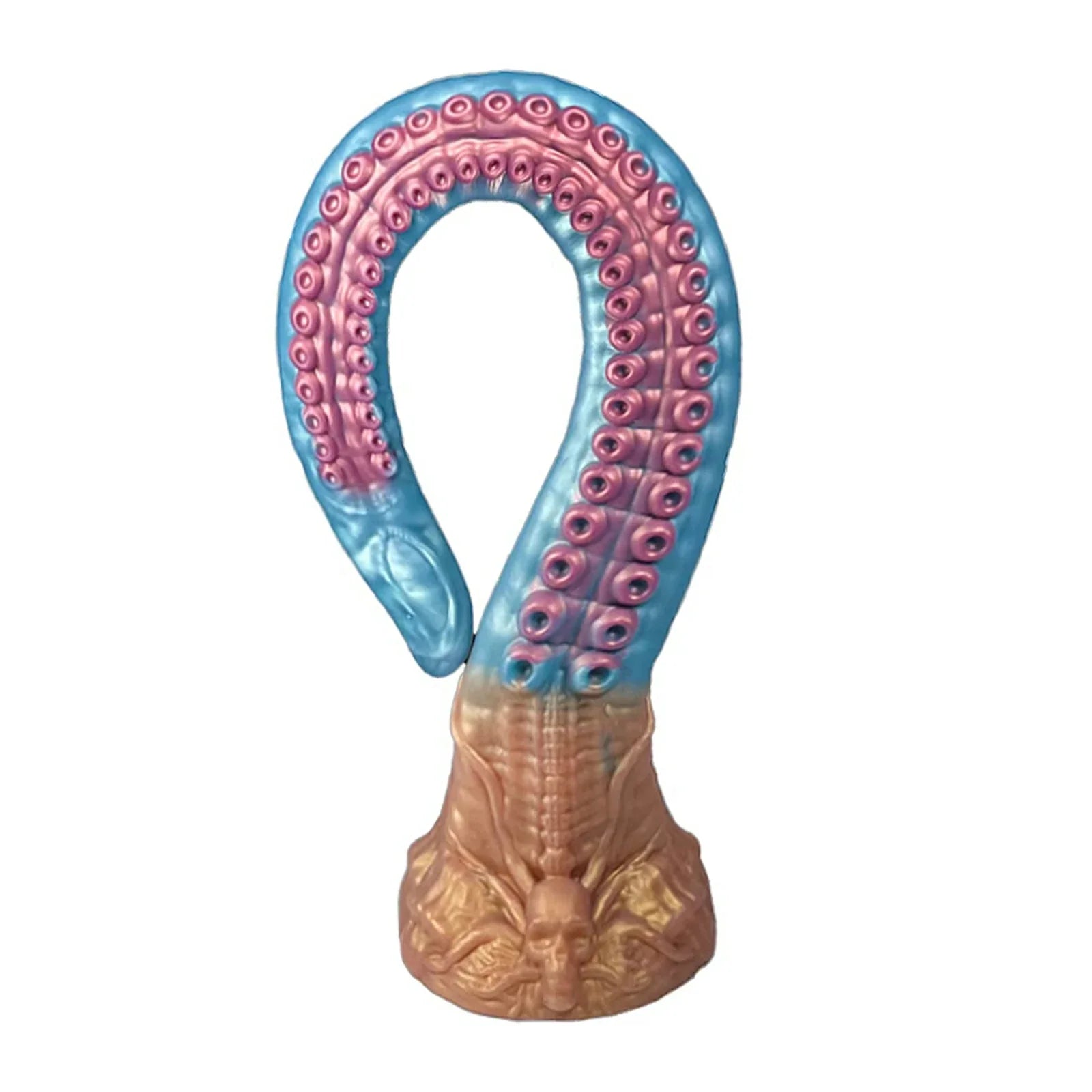 18.5 Inch Celestial Blue Tentacle Dildo with Eldritch Curves, Skull Design & Suction Cup Base
