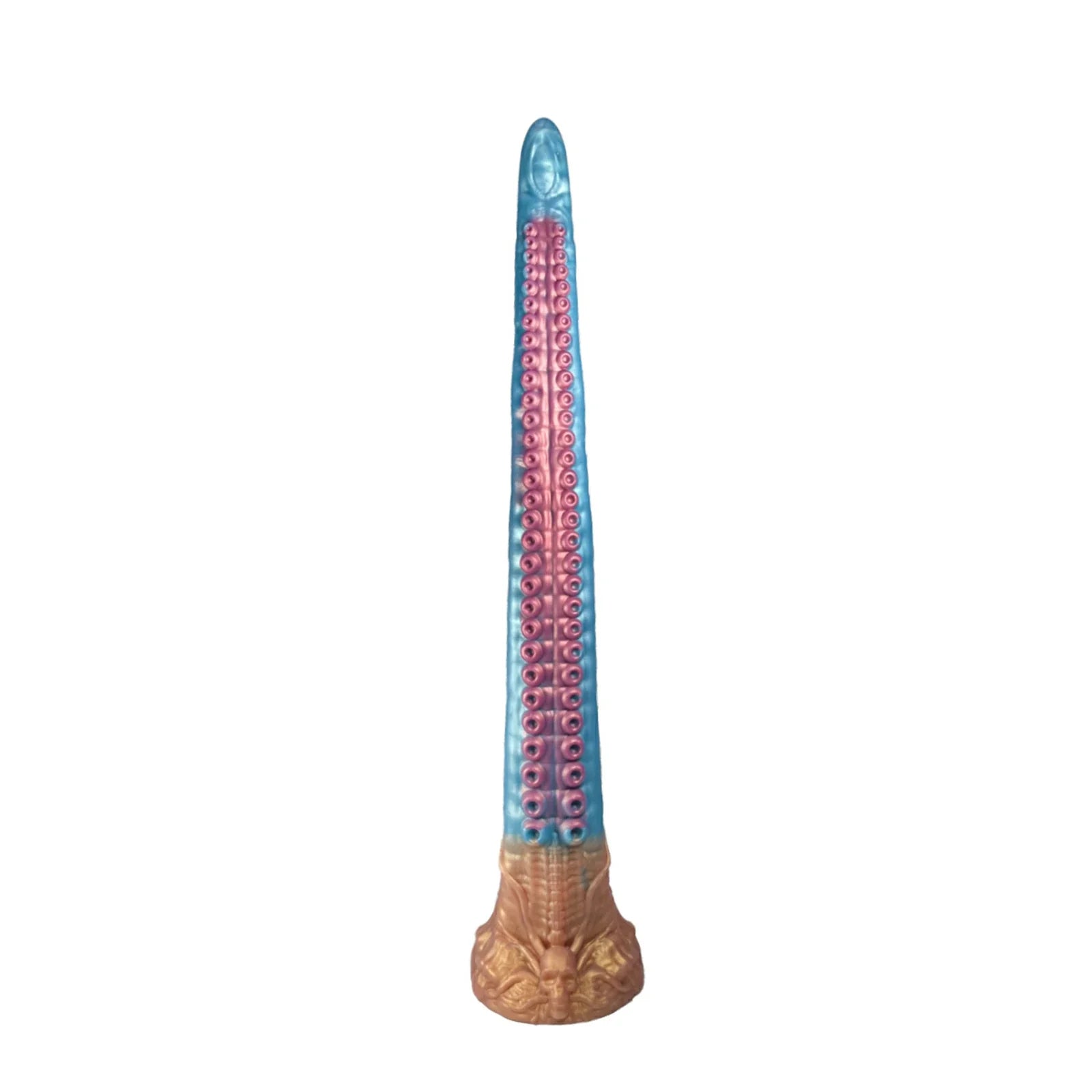 18.5 Inch Celestial Blue Tentacle Dildo with Eldritch Curves, Skull Design & Suction Cup Base