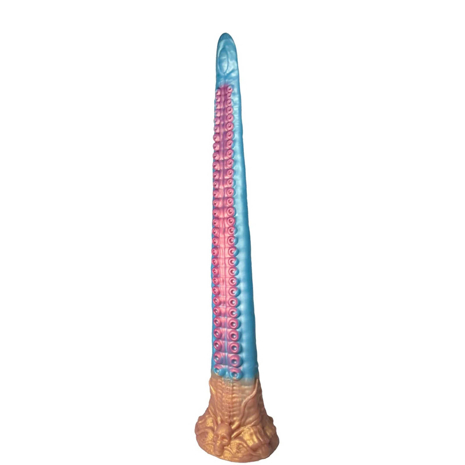 18.5 Inch Celestial Blue Tentacle Dildo with Eldritch Curves, Skull Design & Suction Cup Base