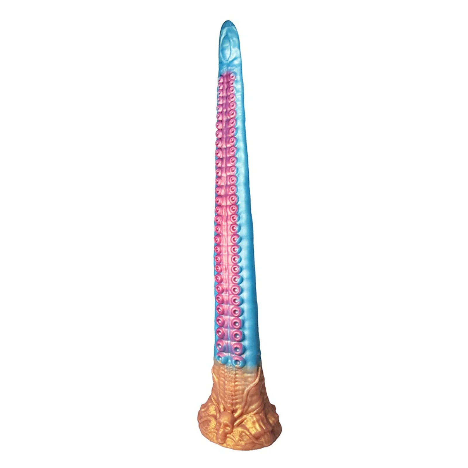 18.5 Inch Celestial Blue Tentacle Dildo with Eldritch Curves, Skull Design & Suction Cup Base