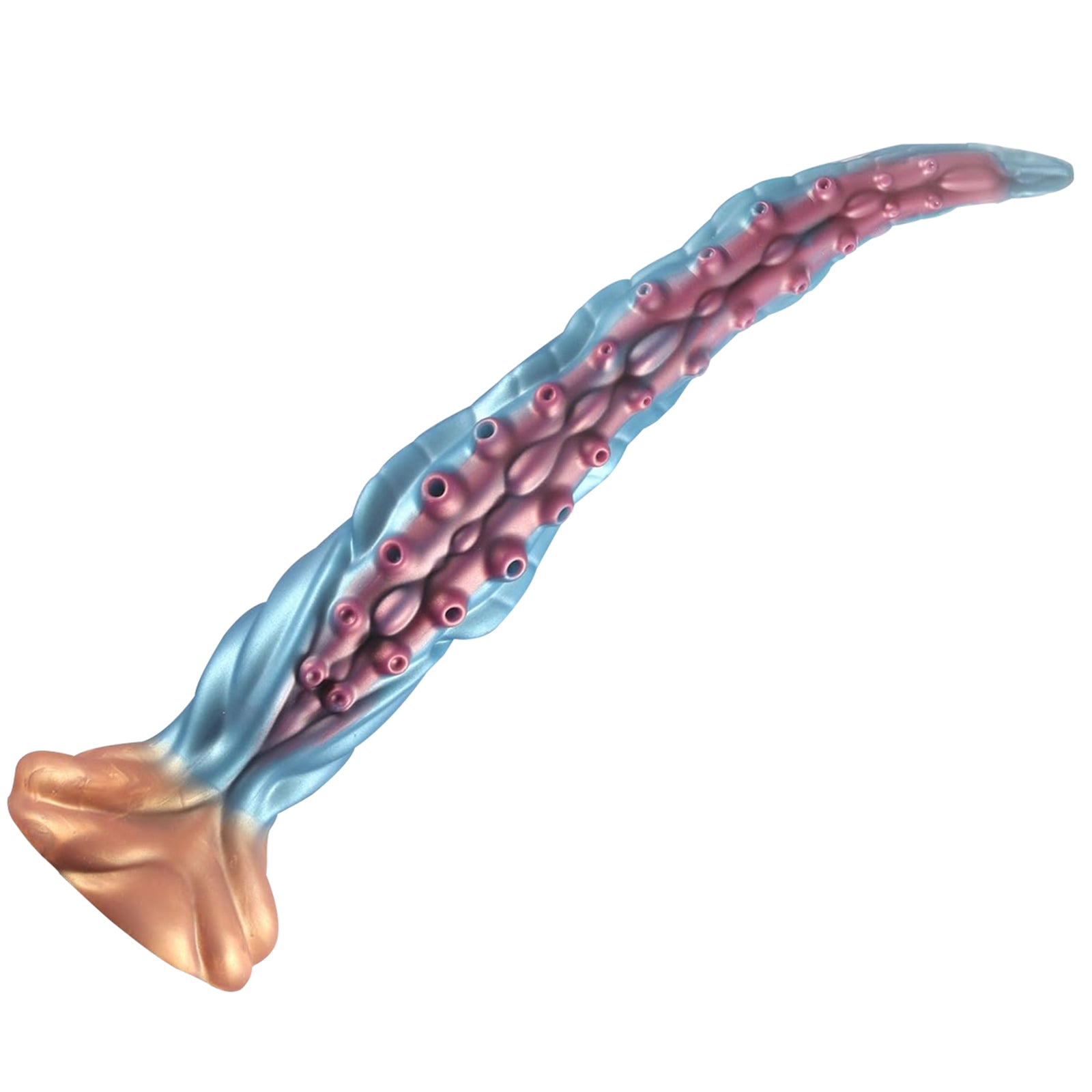 19.68 Inch Lovecraftian Octopus Tentacle Dildo with Blue-Gold Veins & Suction Cup Base