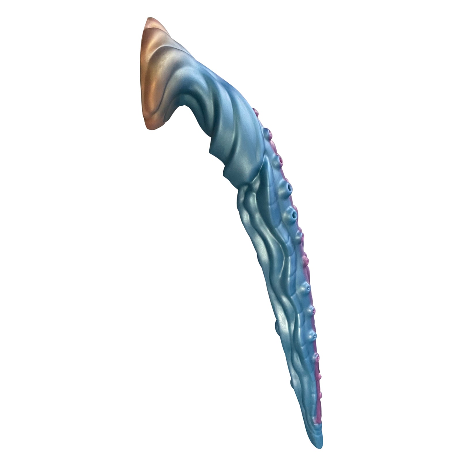 19.68 Inch Lovecraftian Octopus Tentacle Dildo with Blue-Gold Veins & Suction Cup Base