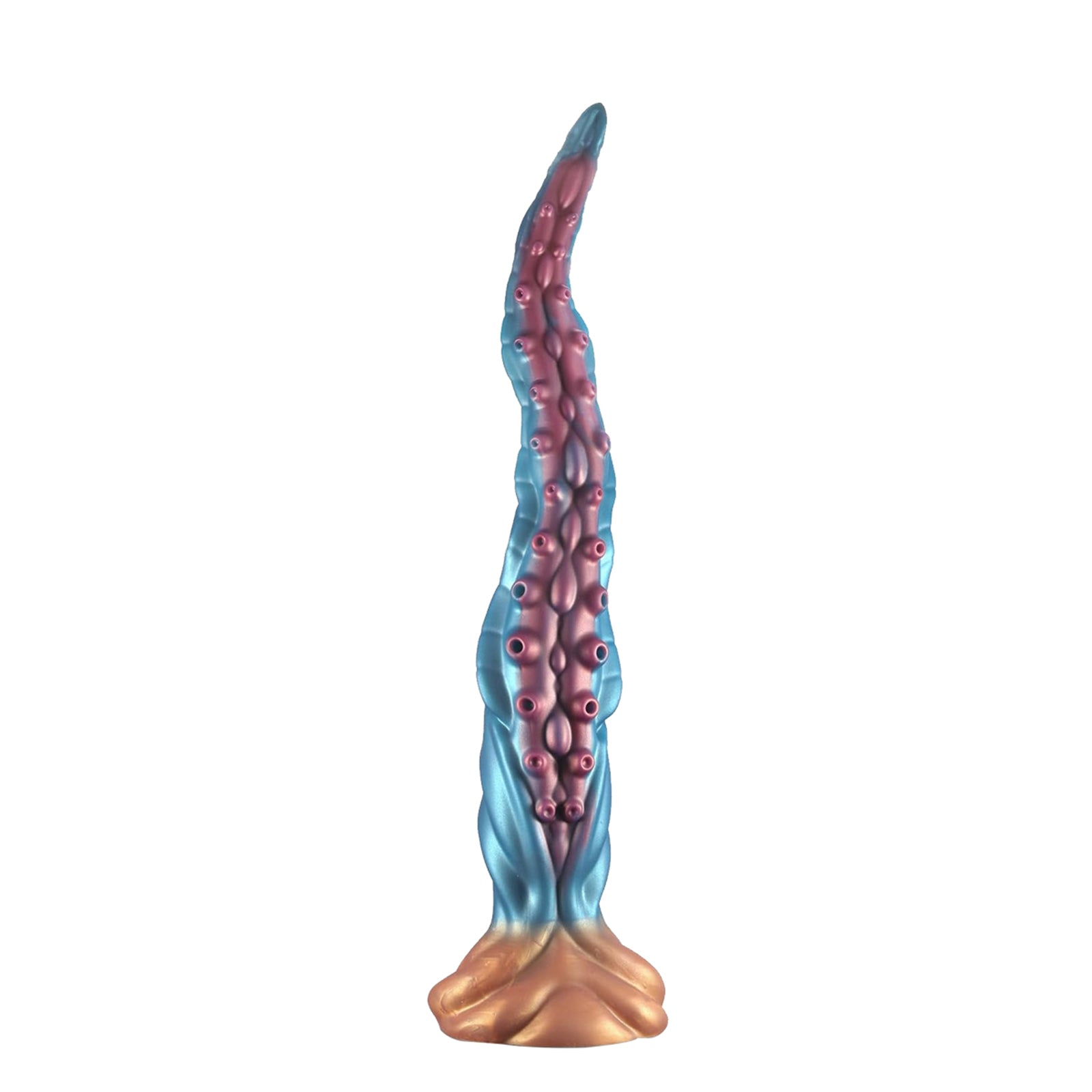 19.68 Inch Lovecraftian Octopus Tentacle Dildo with Blue-Gold Veins & Suction Cup Base