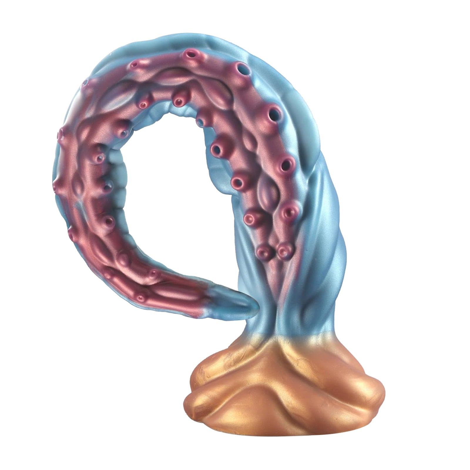 19.68 Inch Lovecraftian Octopus Tentacle Dildo with Blue-Gold Veins & Suction Cup Base