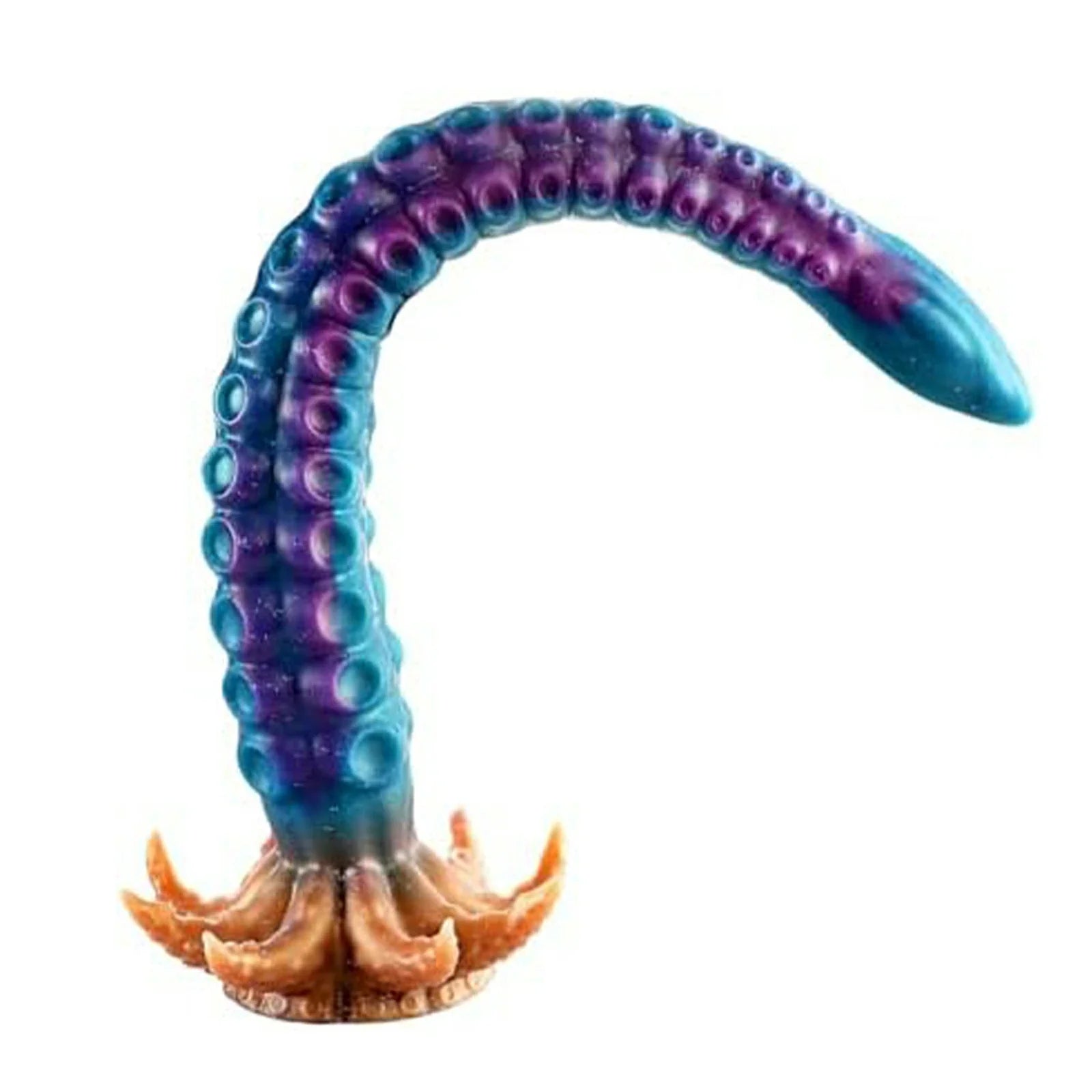 19 Inch Curved Tentacle Dildo with Textured Suckers & Clawed Suction Cup Base