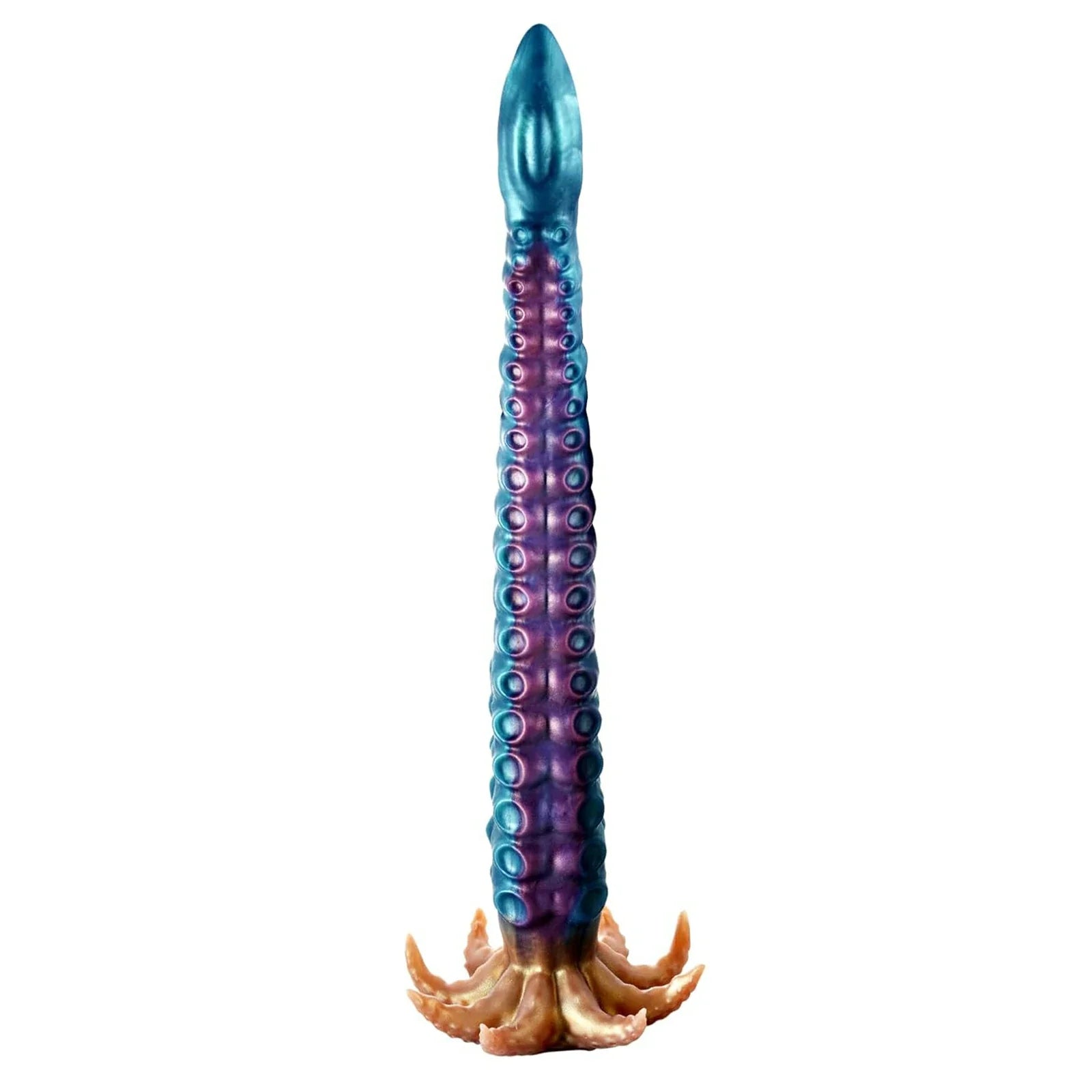 19 Inch Curved Tentacle Dildo with Textured Suckers & Clawed Suction Cup Base
