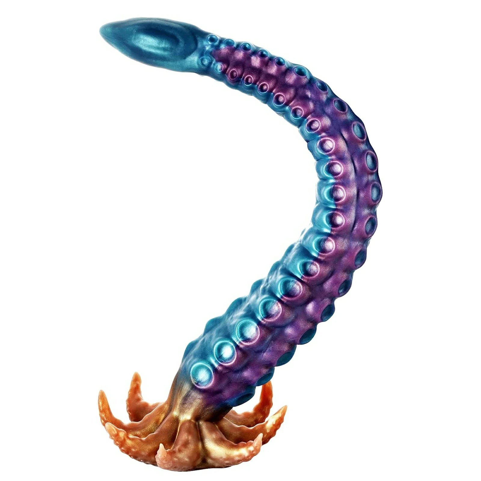 19 Inch Curved Tentacle Dildo with Textured Suckers & Clawed Suction Cup Base