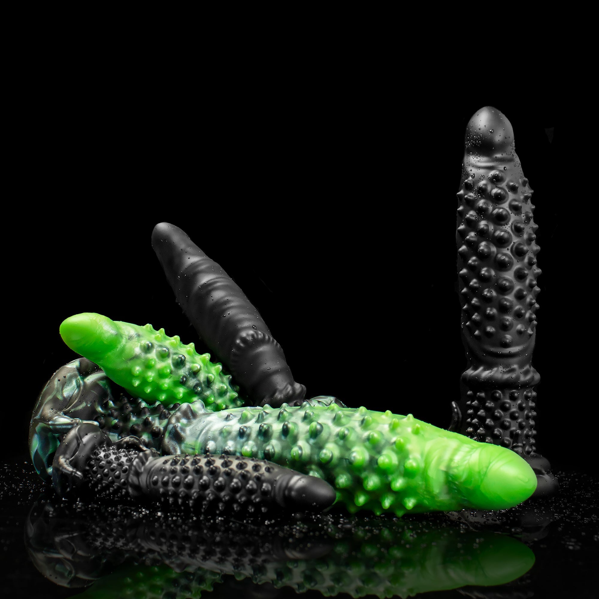 "Abyss" Spiked Dildo | Black Monster Dildo | Platinum Silicone