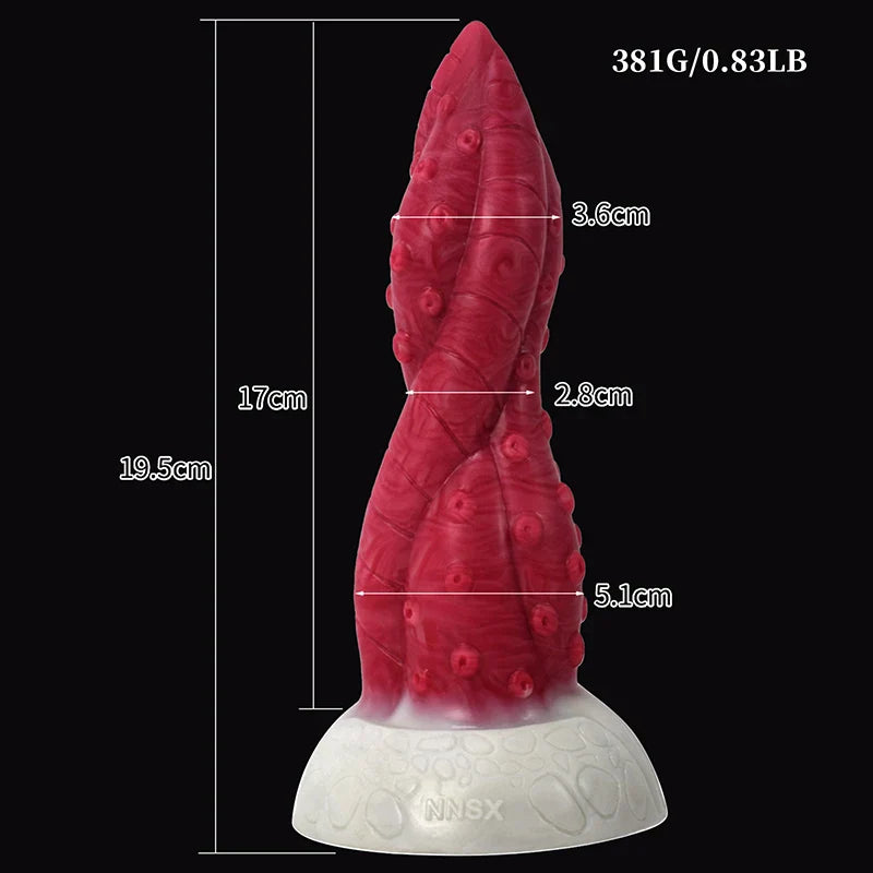 7.67 Inch Spiral Shaft Silicone Monster Dildo – Fantasy Adult Toy