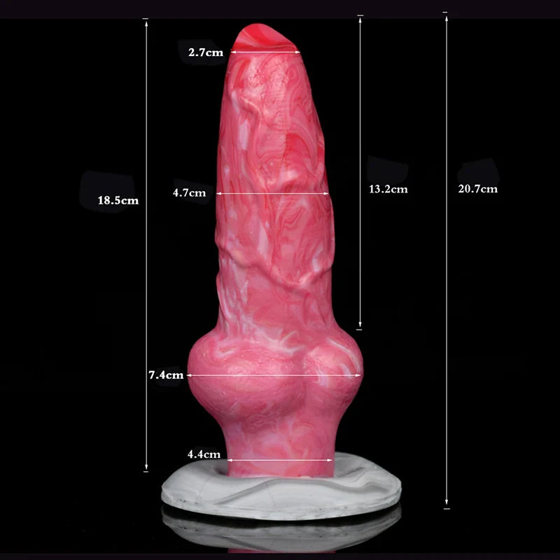 8.15 Inch Extra-Large Silicone Dog Dildo with Knot – Fantasy Adult Toy