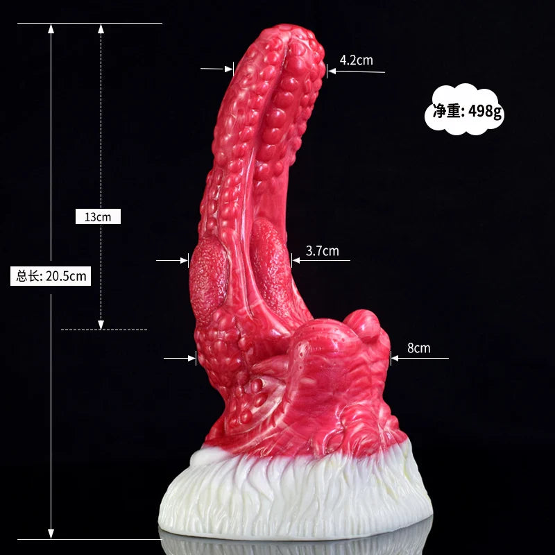 8.1 Inch Realistic Silicone Dragon Dildo with Large Suction Cup Base