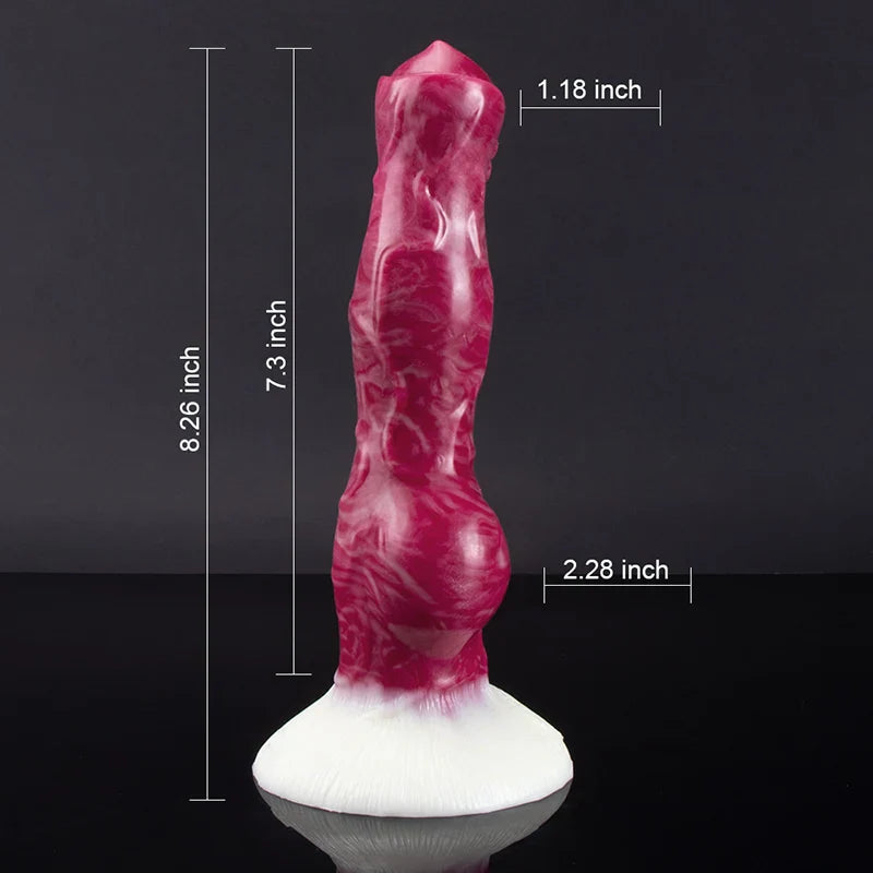 8.26-Inch Premium Silicone Dog Dildo – Lifelike Design with Realistic Testis