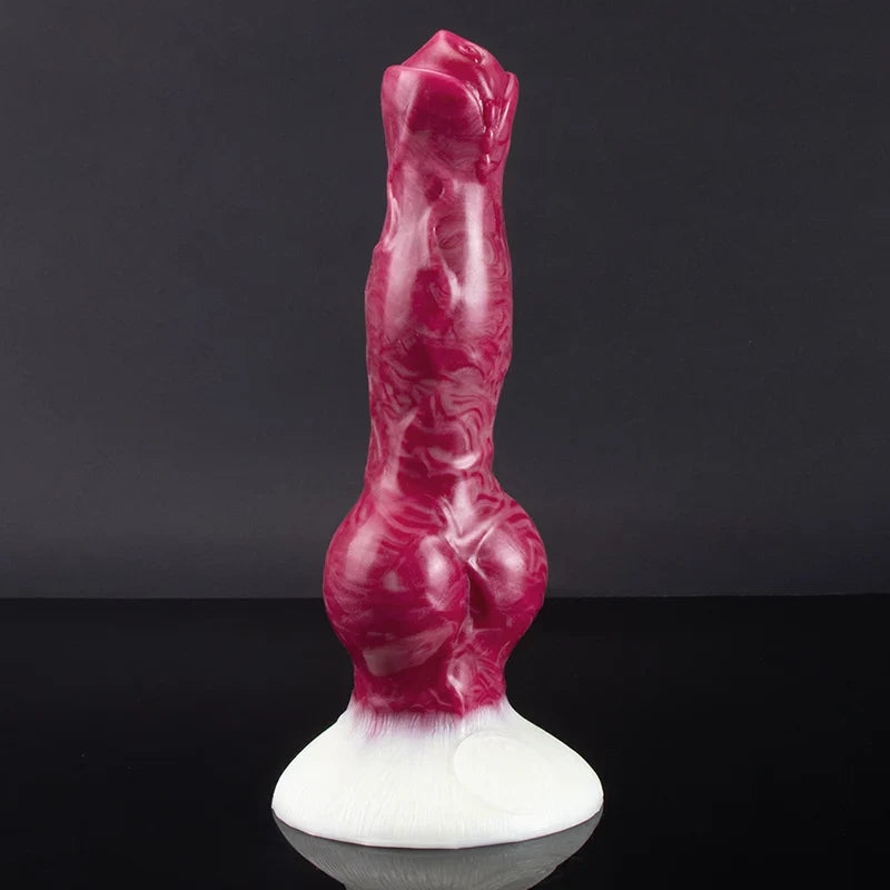 8.26-Inch Premium Silicone Dog Dildo – Lifelike Design with Realistic Testis