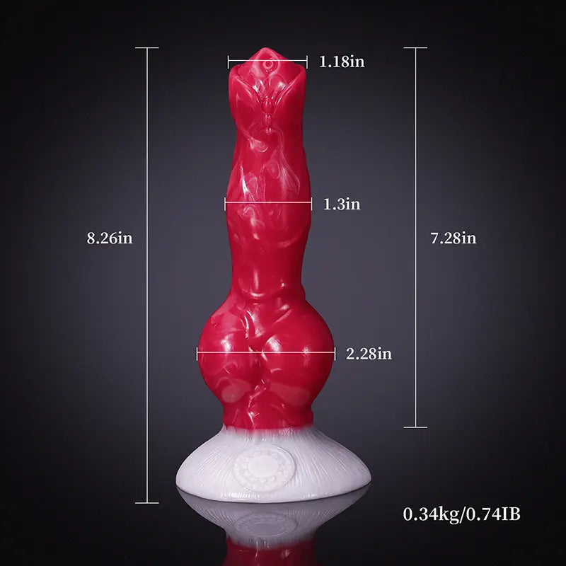 8.26 Inch Liquid Silicone Dog Dildo with Thick Knot – Fantasy-Inspired Design