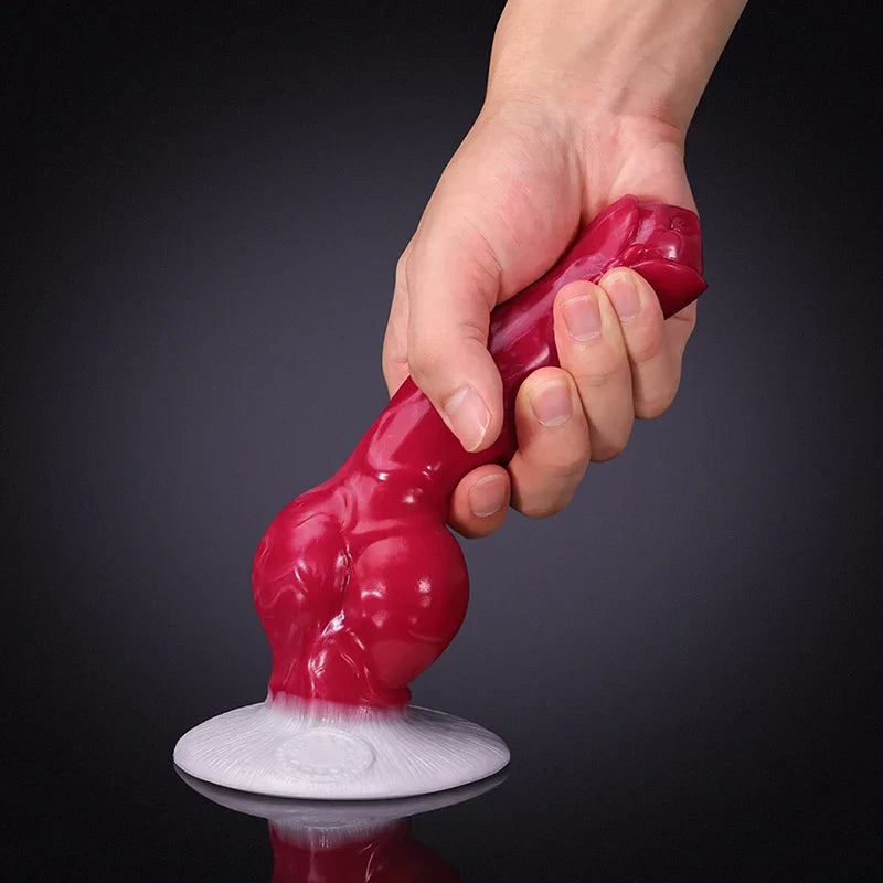 8.26 Inch Liquid Silicone Dog Dildo with Thick Knot – Fantasy-Inspired Design