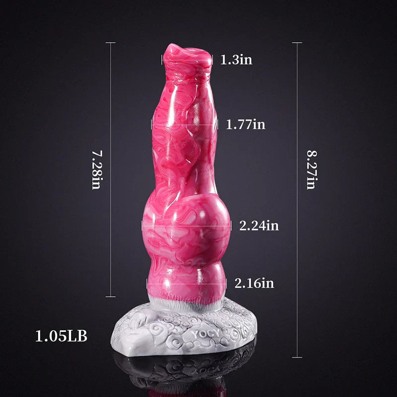 8.27 Inch Lifelike Pink Silicone Dog Dildo – Fantasy-Inspired Design