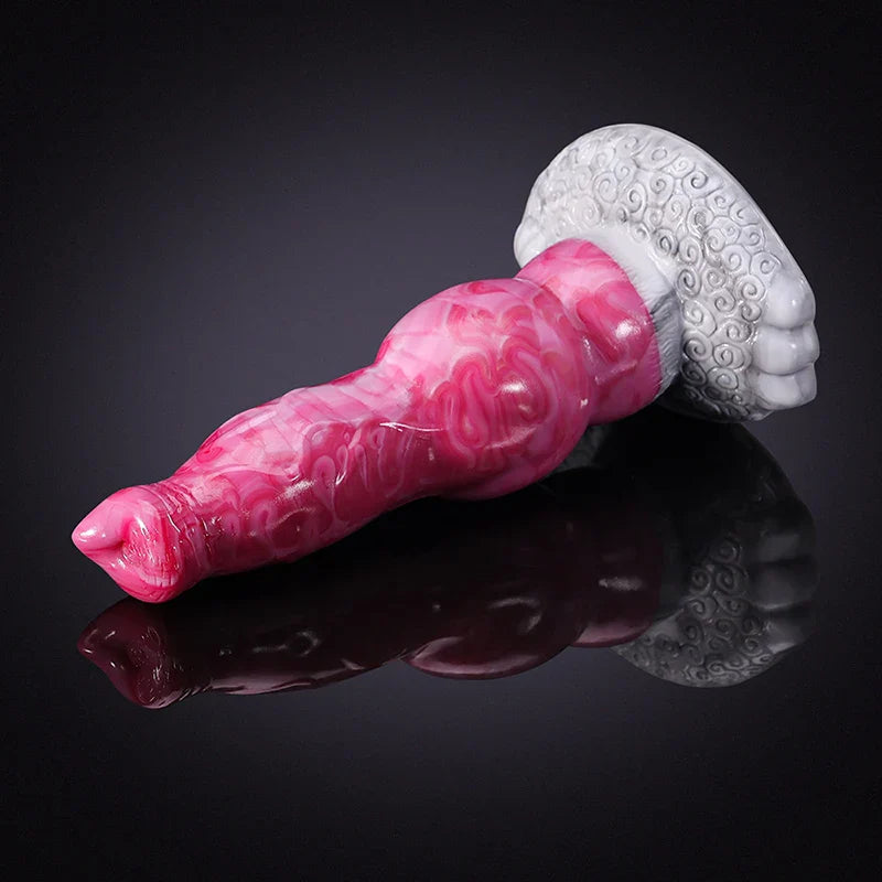 8.27 Inch Lifelike Pink Silicone Dog Dildo – Fantasy-Inspired Design