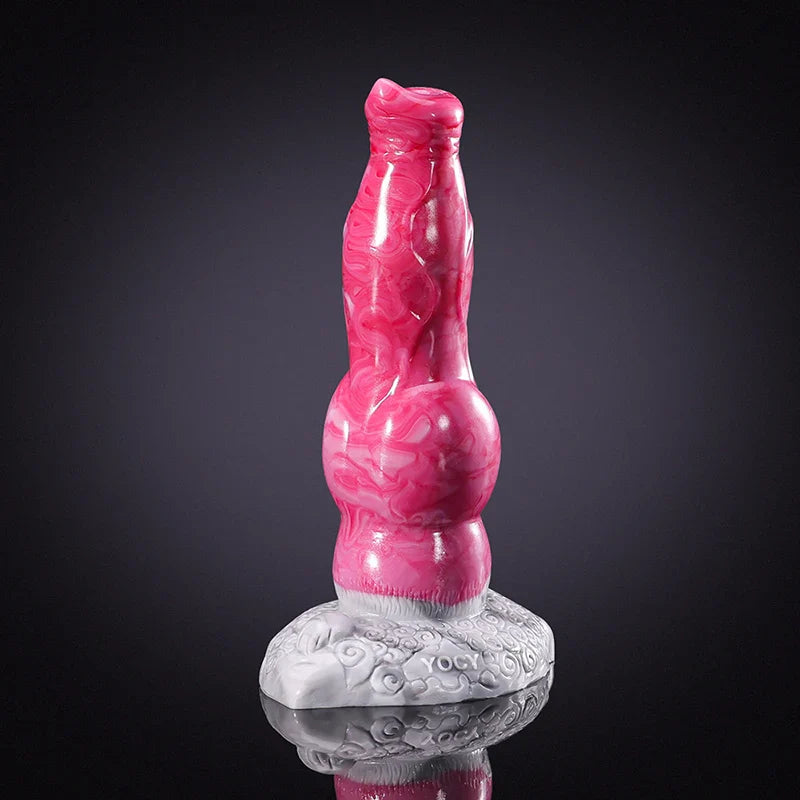 8.27 Inch Lifelike Pink Silicone Dog Dildo – Fantasy-Inspired Design