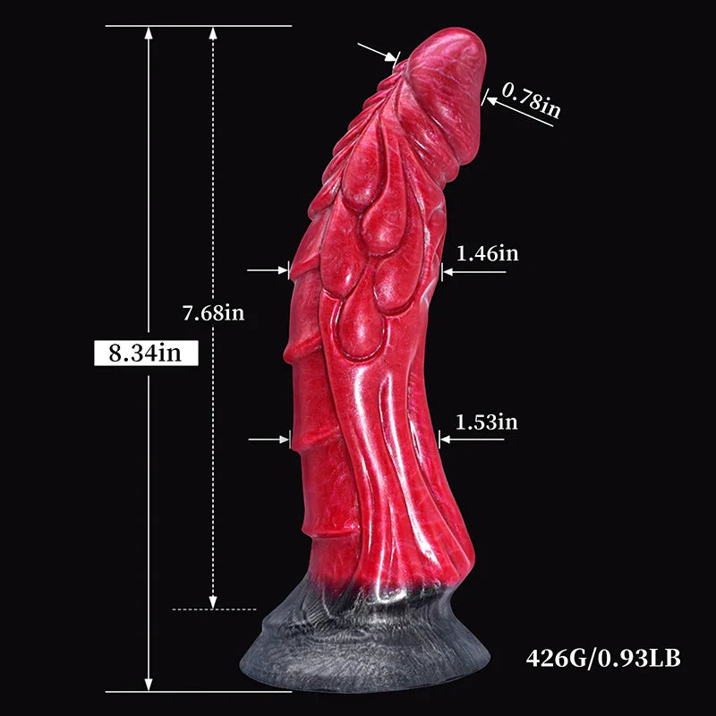 8.34 Inch Lifelike Pointed Silicone Dragon Dildo – Fantasy Adult Toy