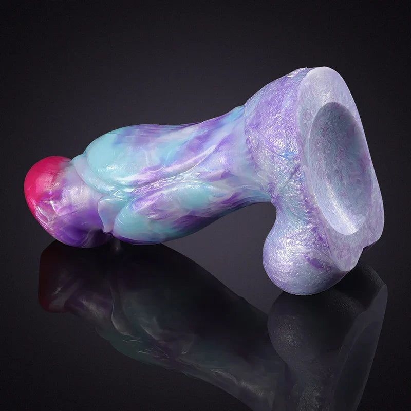 9.05 Inch Lifelike Mixed-Color Silicone Thick Dog Dildo – Fantasy-Inspired Design