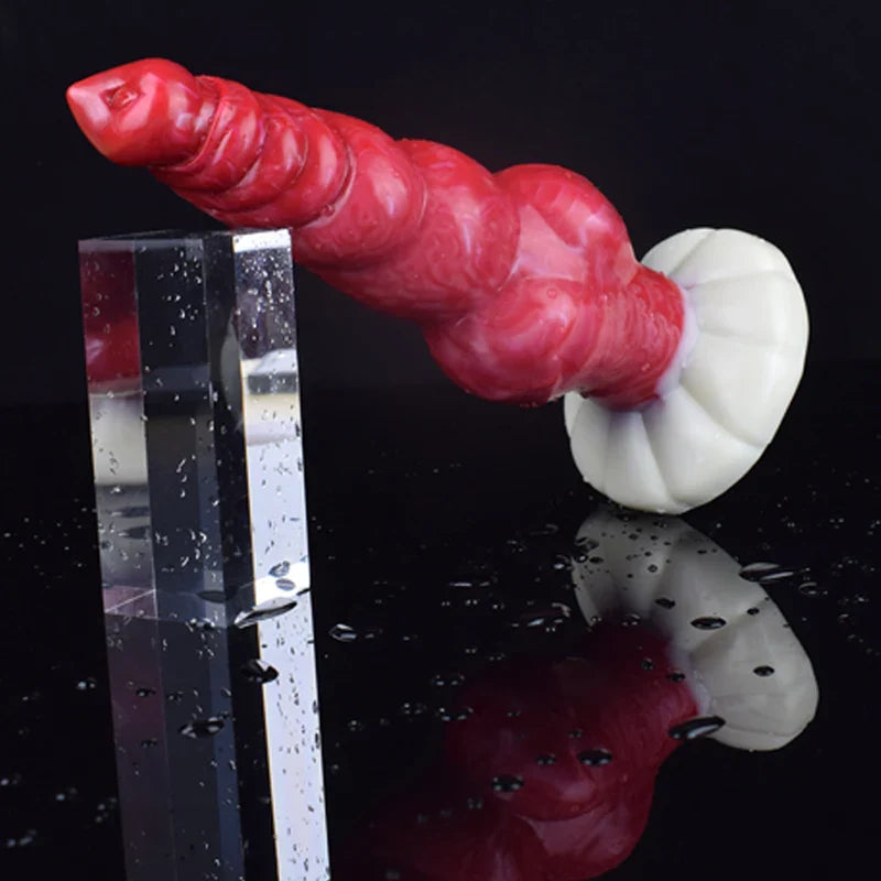 9.05 Inch Multi-Knot Silicone Dog Dildo with Pointed Glans – Fantasy Adult Toy