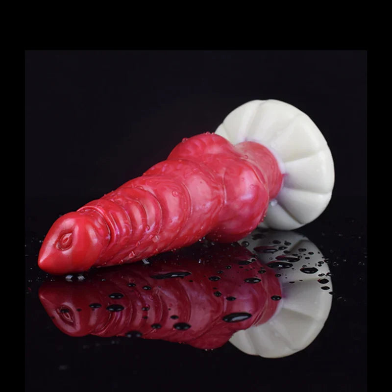 9.05 Inch Multi-Knot Silicone Dog Dildo with Pointed Glans – Fantasy Adult Toy