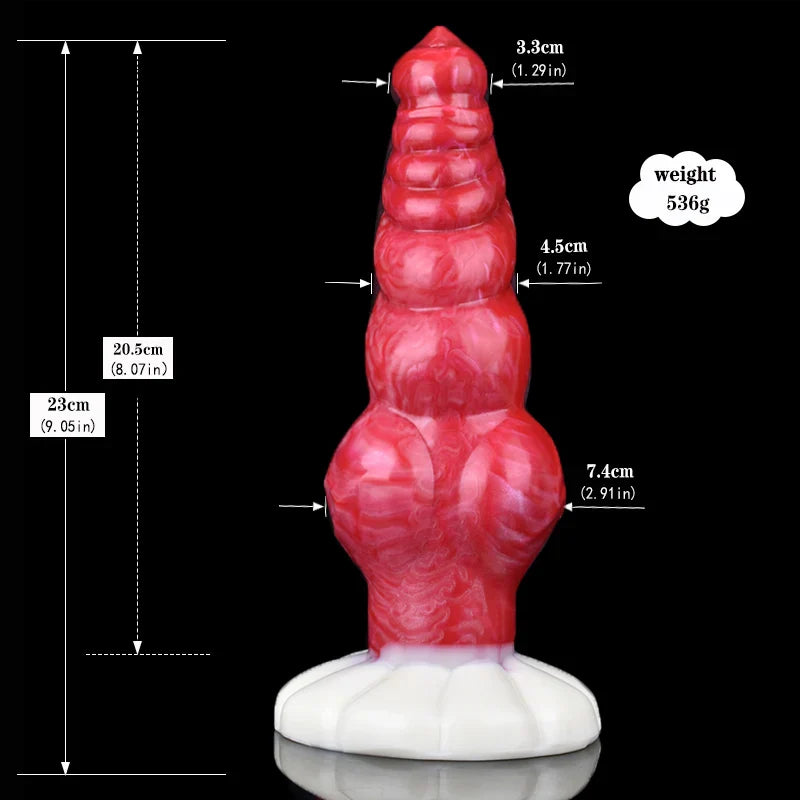 9.05 Inch Multi-Knot Silicone Dog Dildo with Pointed Glans – Fantasy Adult Toy