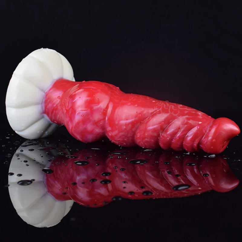 9.05 Inch Multi-Knot Silicone Dog Dildo with Pointed Glans – Fantasy Adult Toy