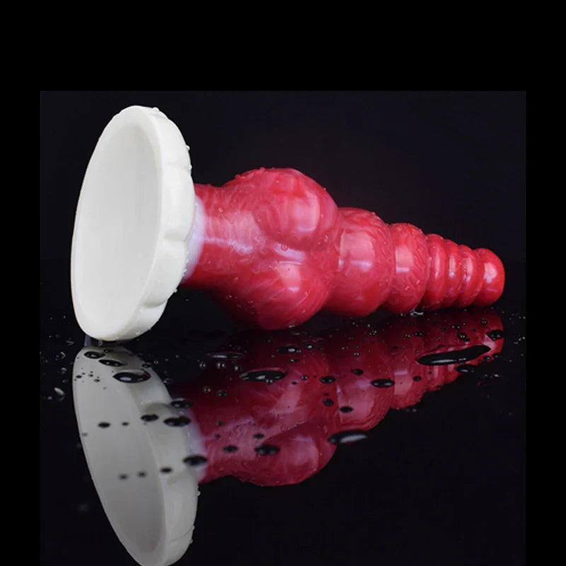 9.05 Inch Multi-Knot Silicone Dog Dildo with Pointed Glans – Fantasy Adult Toy
