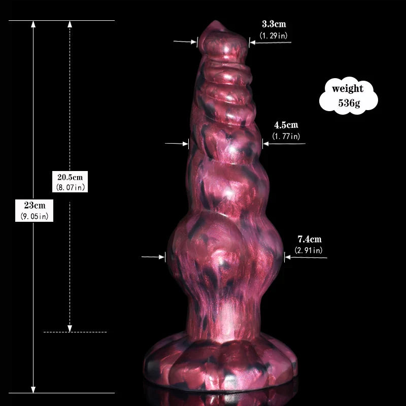 9.05 Inch Multi-Knot Silicone Dog Dildo with Pointed Glans – Fantasy Adult Toy